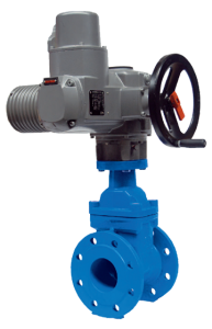Resilient seated gate valve pn 16 with electric actuator - Art 2902 e 2911